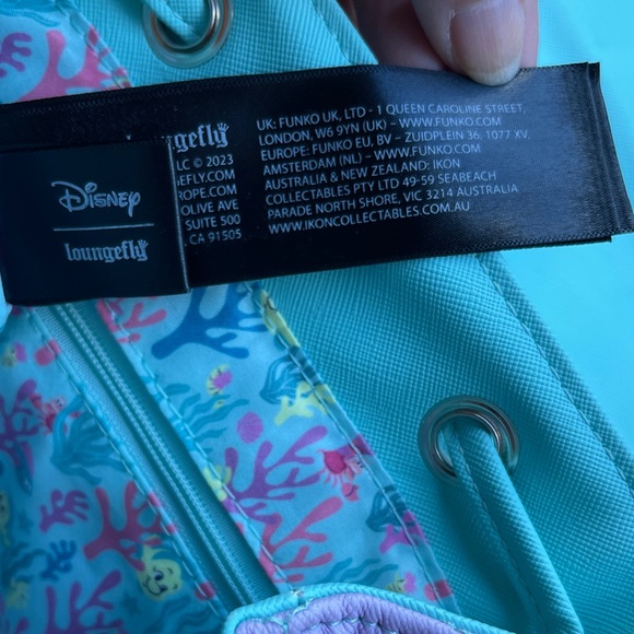 Loungefly Little Mermaid Mint and Lavender Backpack (used 1 trip) - Picture 9 of 10